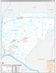 Warrick County Wall Map Premium Style 2026