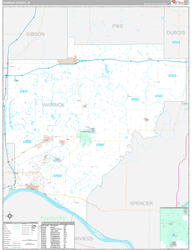 Warrick County, IN Wall Map Premium Style 2024
