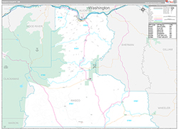 Wasco County Wall Map Premium Style 2026
