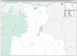 Wasco County, OR Wall Map Premium Style 2024