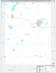 Waseca County, MN Wall Map Premium Style 2024
