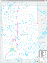 Washburn County Wall Map Premium Style 2026