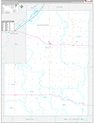 Washington County Wall Map Premium Style 2026