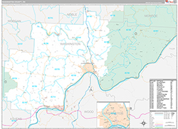 Washington County Wall Map Premium Style 2026