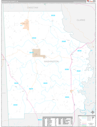 Washington County, AL Wall Map Premium Style 2024