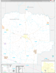 Washington County, IN Wall Map Premium Style 2024