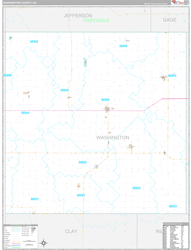 Washington County, KS Wall Map Premium Style 2024