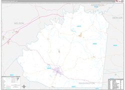 Washington County, KY Wall Map Premium Style 2024