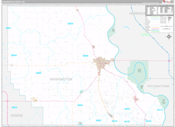 Washington County, NE Wall Map Premium Style 2023