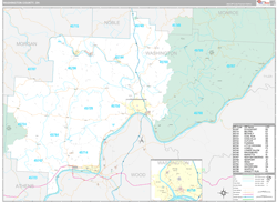 Washington County, OH Wall Map Premium Style 2024