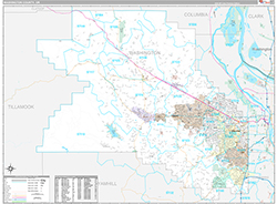 Washington County, OR Wall Map Premium Style 2026