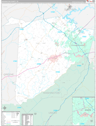 Washington County, TN Wall Map Premium Style 2024