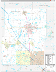 Washington County, WI Wall Map Premium Style 2026