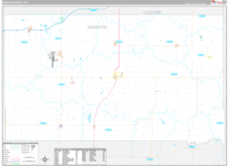 Washita County, OK Wall Map Premium Style 2024