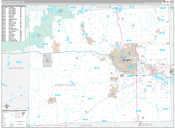 Washtenaw County, MI Wall Map Premium Style 2024