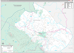 Watauga County Wall Map Premium Style 2026