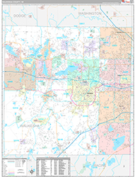 Waukesha County Wall Map Premium Style 2026