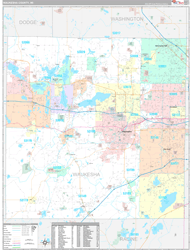 Waukesha County, WI Wall Map Premium Style 2024