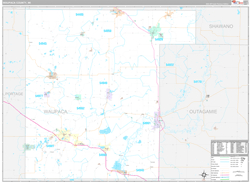 Waupaca County, WI Wall Map Premium Style 2024