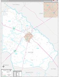 Wayne County Wall Map Premium Style 2026