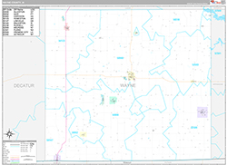 Wayne County Wall Map Premium Style 2026