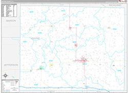 Wayne County Wall Map Premium Style 2026