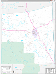 Wayne County Wall Map Premium Style 2026