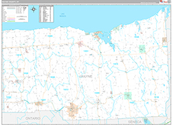 Wayne County Wall Map Premium Style 2026