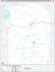 Wayne County Wall Map Premium Style 2026