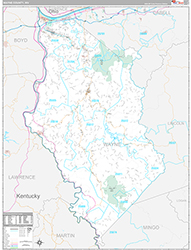 Wayne County Wall Map Premium Style 2026