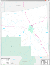 Wayne County, MS Wall Map Premium Style 2024