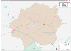 Waynesboro County, VA Wall Map Premium Style 2024