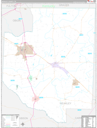 Weakley County, TN Wall Map Premium Style 2024