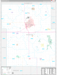 Webster County, IA Wall Map Premium Style 2024