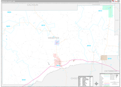 Webster County, MS Wall Map Premium Style 2024