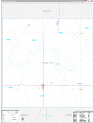 Webster County, NE Wall Map Premium Style 2023