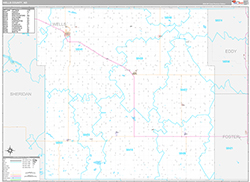 Wells County Wall Map Premium Style 2026