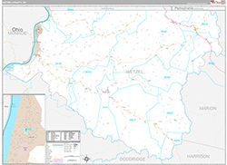 Wetzel County Wall Map Premium Style 2026