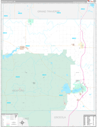 Wexford County, MI Wall Map Premium Style 2024