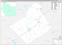 Wharton County, TX Wall Map Premium Style 2024