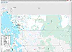 Whatcom County Wall Map Premium Style 2026