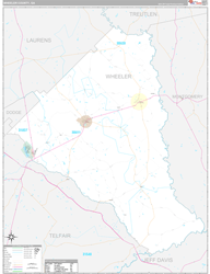 Wheeler County, GA Wall Map Premium Style 2024