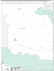 Wheeler County, OR Wall Map Premium Style 2024