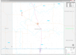 Wheeler County, TX Wall Map Premium Style 2024