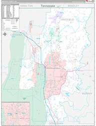 Whitfield County Wall Map Premium Style 2026