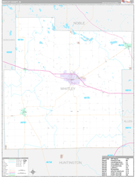 Whitley County, IN Wall Map Premium Style 2024