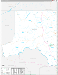 Whitman County, WA Wall Map Premium Style 2024