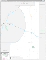Wibaux County, MT Wall Map Premium Style 2024
