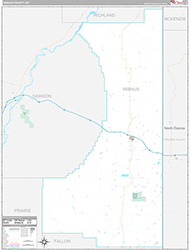Wibaux County, MT Wall Map Premium Style 2026