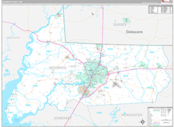 Wicomico County, MD Wall Map Premium Style 2026